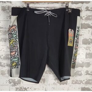 Billabong Men's D Bah Pro Board Shorts 40 Keith Haring Jam Ciclo Black‎